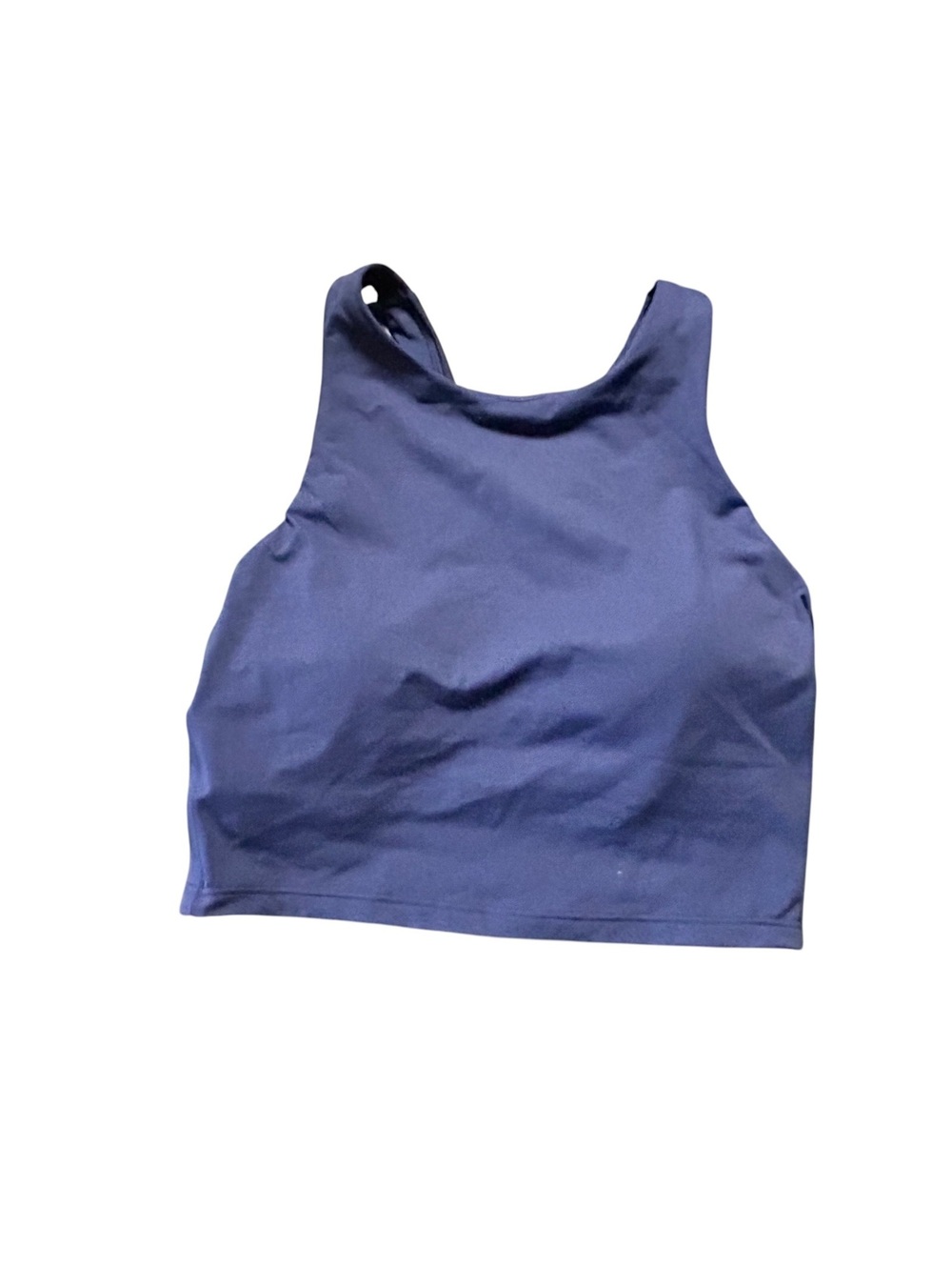 ATHLETA solid navy conscious crop bikini swim top XXS D-DD cup New